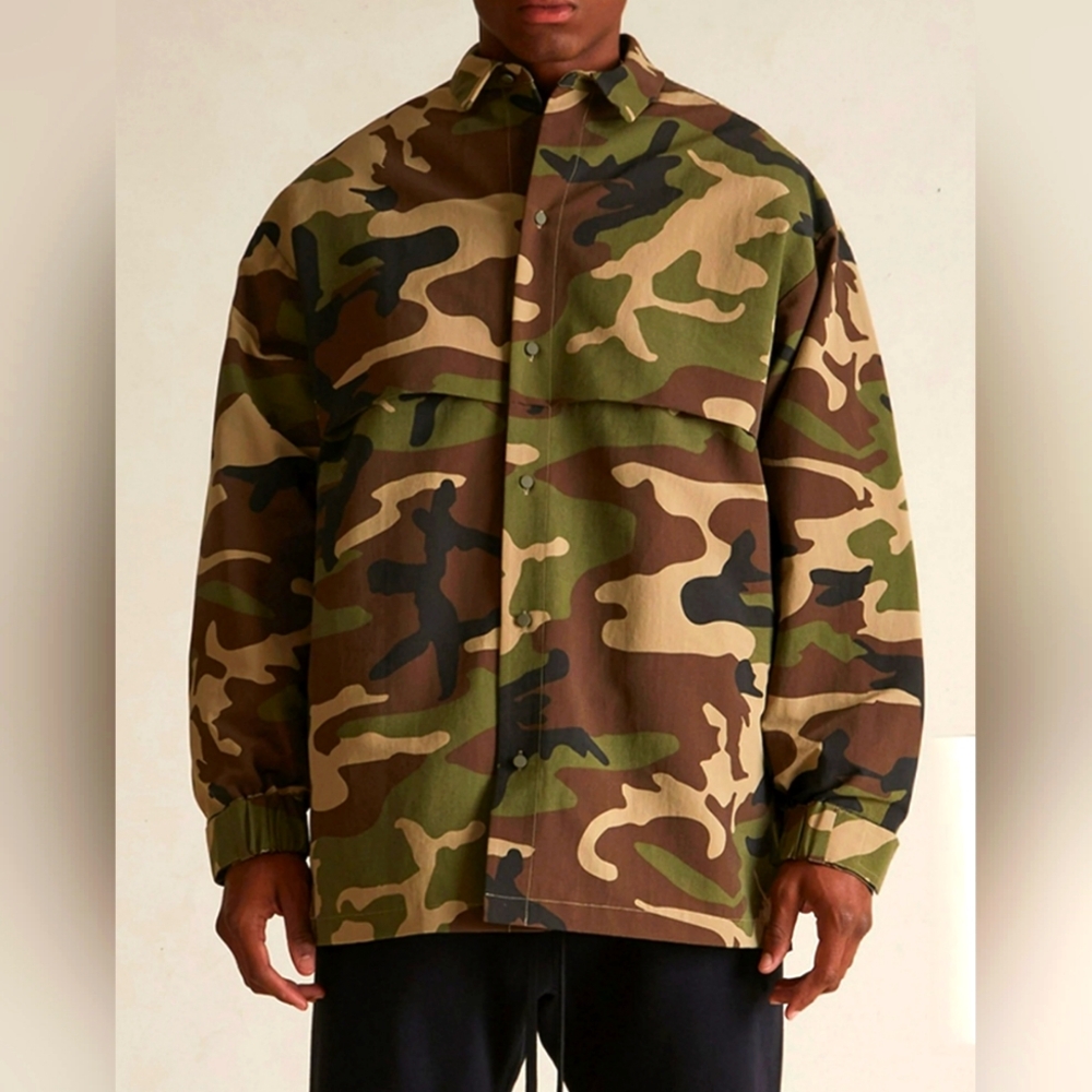Fear Of God Essentials* Woodland Camo Nylon Overshirt Jacket* Size Small